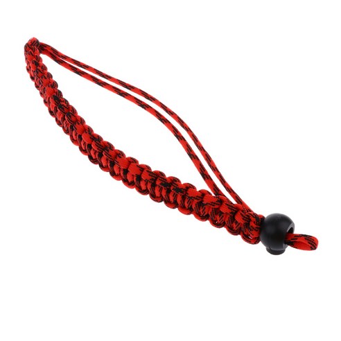 땋은 Paracord 조정 가능한 카메라 손목 스트랩/팔찌, 블랙 레드, 34x2cm, 나일론