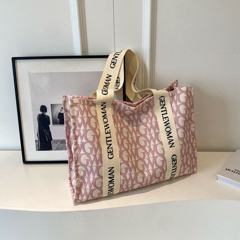 엣지Shop 빅사이즈 패브릭 캔버스 숄더백