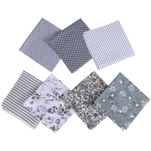 50*50 면 직물 인쇄 천 바느질 퀼트 직물 패치 워크 바느질 DIY 수제 액세서리, 회색의, 25x25cm