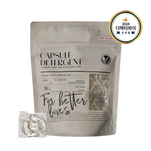 블루워시 캡슐 세탁세제[무향], 1개, 30개입