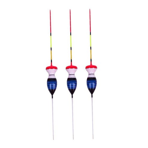 3 pcs 낚시 플로트 및 bobbers 베이스 송어 농어 crappie 낚시 태클 액세서리를 위한 발사 우드 플로트 낚시 장비, 다색, 파란색 12x1.15x1.15cm, 목재