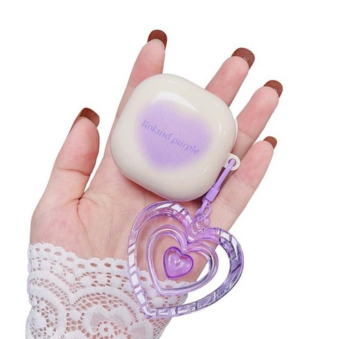 Fycyko Earphone Case for Samsung Galaxy Buds 2 Pro/Galaxy /Galaxy Live Cute with Keychain Love Heart, 퍼플