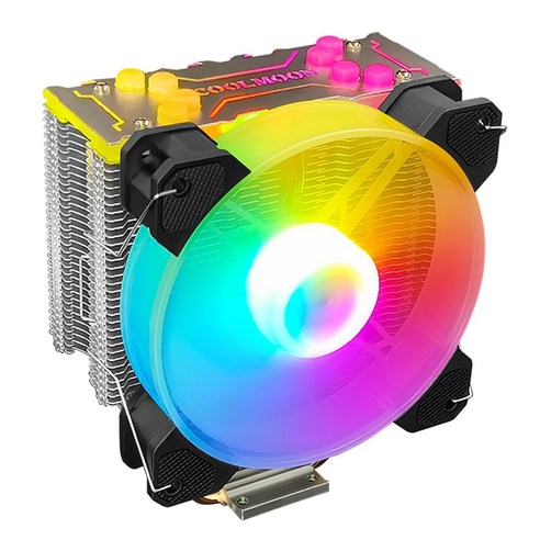 Monland COOLMOON X400 CPU 쿨러 4 히트 파이프 5V ARGB 12cm 음소거 PWM 온도 제어 단일 팬 쿨러는 다중 플랫폼 지원, 보여진 바와 같이