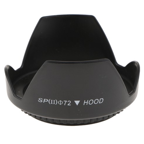 YSSHOP 72mm 나사 마운트 가역 튤립 꽃 크라운 꽃잎 모양의 카메라 렌즈 후드, 설명, 블랙, 설명