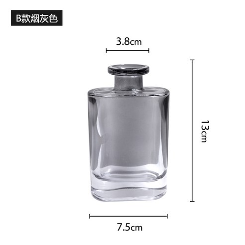 DFMEI 꽃병 유리 투명 작은 얇은 입 꽃 다기 말린 꽃 아로마 테라피 거실 장식품 홈 노르딕 크리 에이 티브 라이트 럭셔리 ins 바람, DFMEI B / 연기 회색