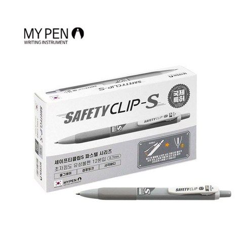 마이펜 세이프티클립S 유성볼펜, 0.7mm, 12자루, 블루계열, 합리적인 가격
