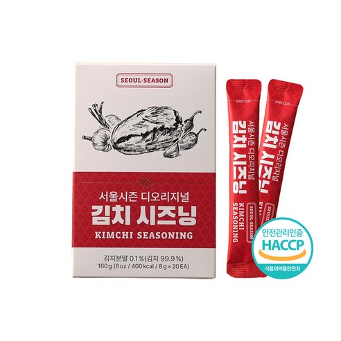 서울시즌 쌈장 김치맛 톡톡 간편 시즈닝 스틱 파우더 저칼로리 가루 바베큐 삼겹살 소스, 김치시즈닝 스틱 E4H302 2박스, 160g, 2개