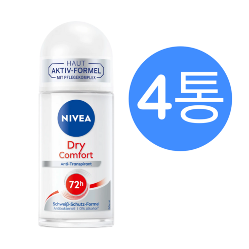 니베아 데오 롤온 드라이 컴포트, 4개, 50ml