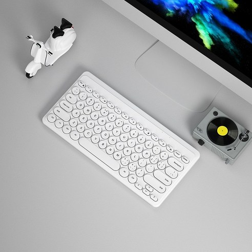 2.4G 무선 키보드 마우스 세트 USB 79 키 캡 음소거 미니 무선 게임 키보드 마우스 콤보 키트 PC 게이머 컴퓨터 노트북, white keyboard, 하나, 하나