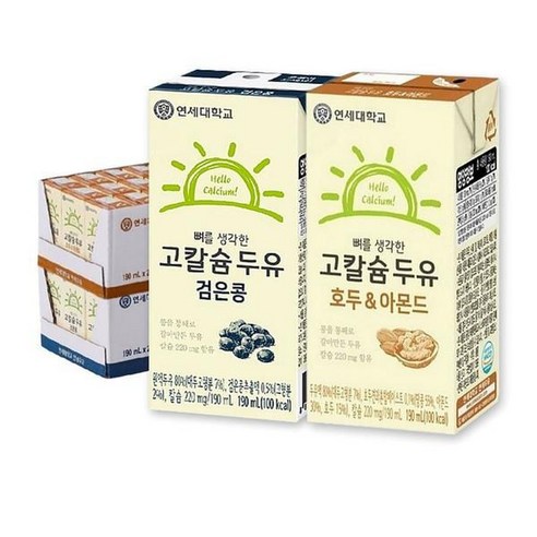 연세두유 연세 뼈를 생각한 고칼슘두유 ++ 180ml x 96팩, 검은콩48팩+호두아몬드48팩