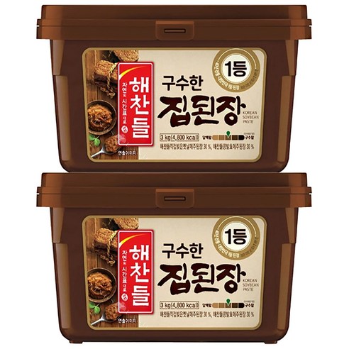 해찬들 구수한 가정식 집된장, 3kg, 2개