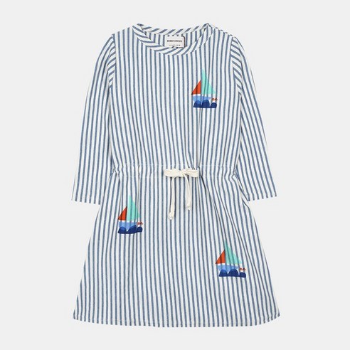 보보쇼즈 키즈 스트라이프 긴소매원피스 라이트블루 123AC128 LIGHT BLUE