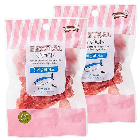 굿데이 네츄럴 스낵 고양이 간식, 참치슬라이스, 2개