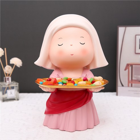 창조적 인 선물 큰 예술가 트레이 룸 홈 침실 현관 장식 데스크탑 키 저장 상자 장식품, P019B우유 메이드 핑크 핸드 트레이 부어