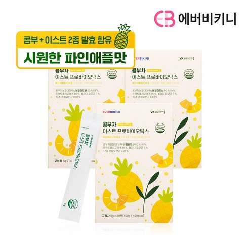 에버비키니 콤부차 이스트 프로바이오틱스 30p, 3개, 150g
