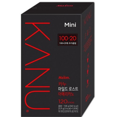 카누 미니 마일드 로스트 아메리카노 원두커피믹스, 0.9g, 120개입, 6개