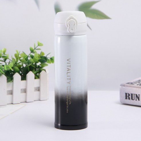 MIRTS 보온병 원터치 텀블러, 흰색, 300ML