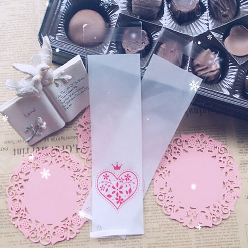 선물포장 52번 opp포장봉투 빼빼로 화이트 100매 유치원 초콜릿 사탕 opp접착봉투, 1세트