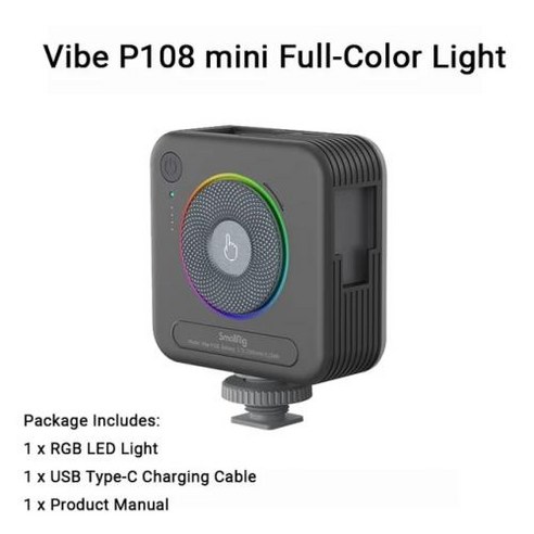 SmallRig P108 RGB LED 비디오 조명 2700K6500K 온 카메라 필 라이트 휴대용 사진 조명 4055, RGB Light 4055, 1) RGB Light 4055, 1개