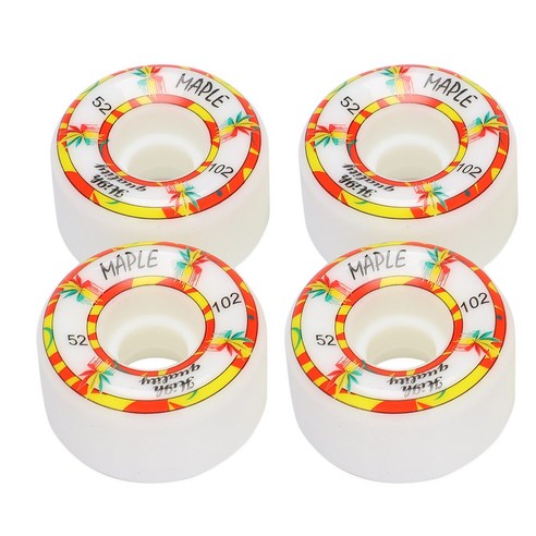 Monland MAPLE 4 개/대 스케이트 보드 바퀴 52X32Mm Pu 더블 로커 고탄력, 사진 색상