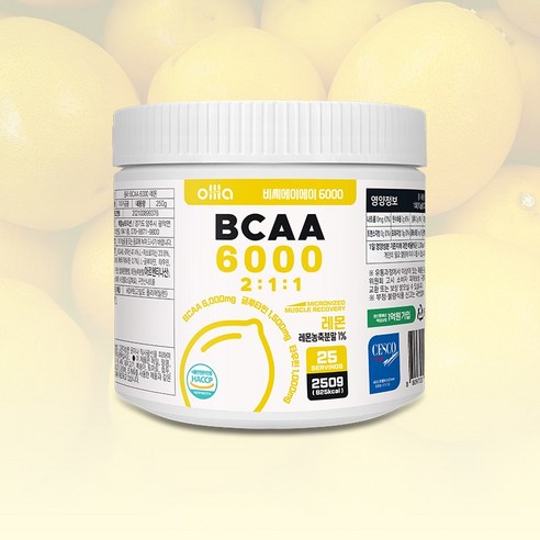 올라 BCAA 파우더 6000 250g 레몬, 1개