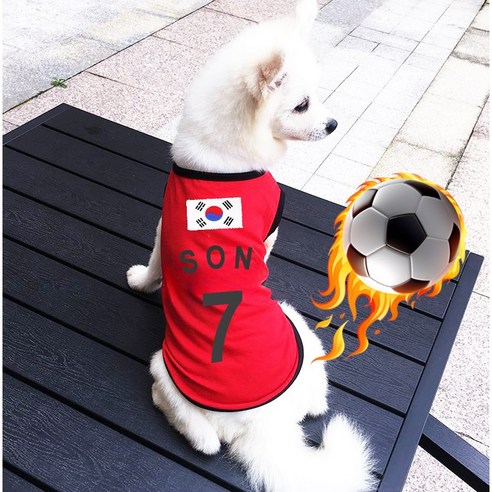 축구복 강아지 유니폼 메쉬 티셔츠 옷 고양이 반려동물 옷 실내복 외출복, 래드, 1개
