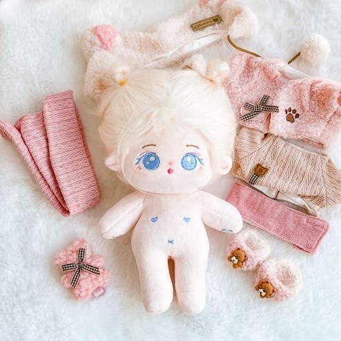 햄과니 무속성 아이돌 솜깅 20cm 솜인형 무설, 무설유뼈인형+인형가발, 1개