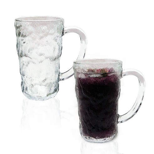 로웰 홈카페 아이스 유리머그, 불투명 360ml, 2개