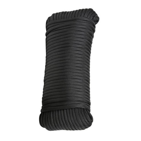 50 m 야외 등반 안전 로프 4mm 유연한 9-코어 생존 강도 paracord 안전 로프 코드 하이킹 나무 벽 등반 장비, 검은 색