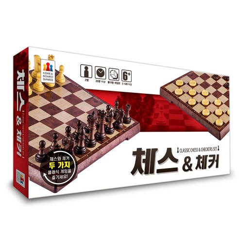 코리아보드게임즈 체스 앤 체커세트, 혼합색상, 1개
