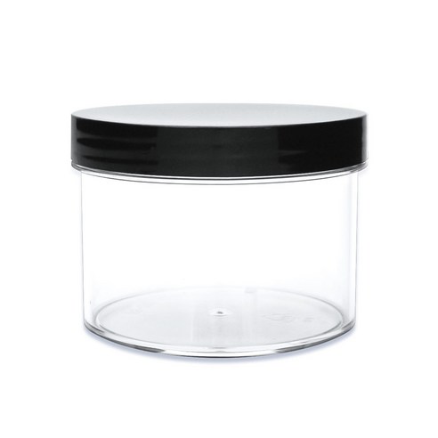 메가플라스틱 메가 투명 슬라임용기 210ml(블랙캡) 1박스100개