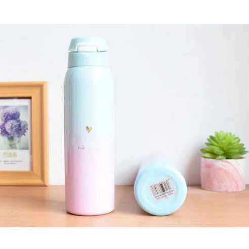 물컵 여학생 고안치 보온컵 대용량 떨어뜨림 방지 주전자 학생, 그린 스몰, 201-300ml