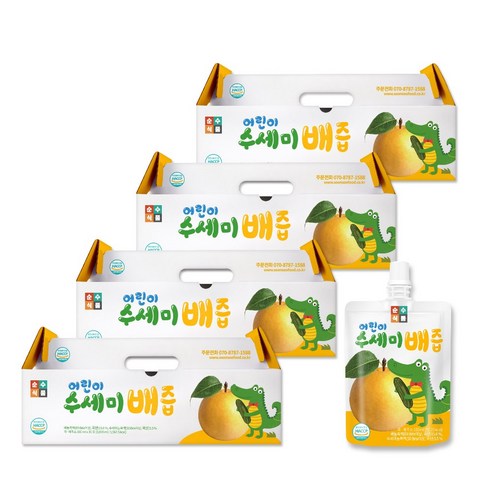 순수식품 어린이 수세미 배즙, 수세미 + 배 혼합맛, 100ml, 120개