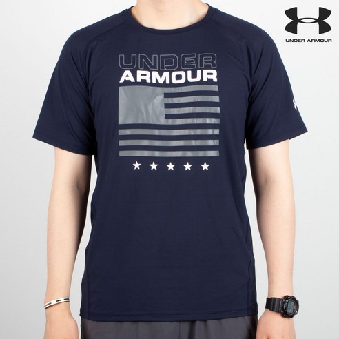 언더아머 쿨 스판덱스 반팔 티셔츠 헬스 스포츠 라운드 로고