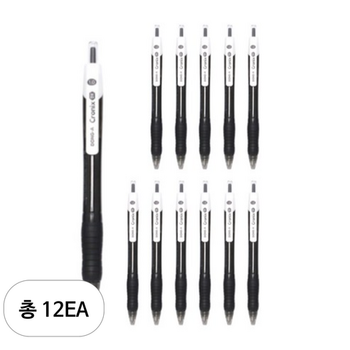 동아 크로닉스DX 유성펜 1.0mm, 흑색, 12개입