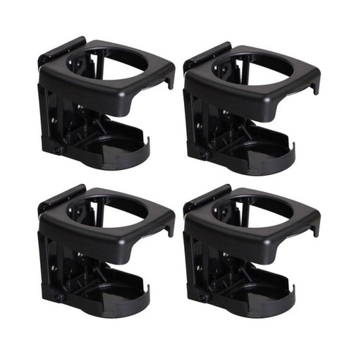 4 pcs 자동차 접는 음료 홀더 마린 캔 컵 머그잔 스탠드 하드 플라스틱 블랙, 110x90x30mm