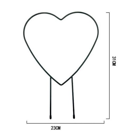 등산 러브 하트 와이어 트렐리스 지지대 다리미 1PC 가든 코팅 녹슬지 모양 식물 않는 장식 금속 식물 덩굴, 1개, 2) Round 벤뎅이젓갈