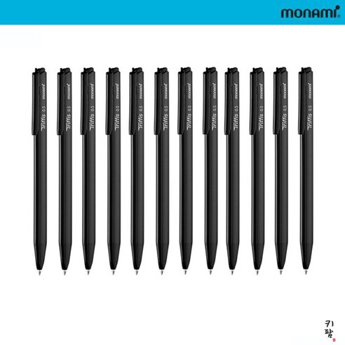 모나미 트리피스 유성볼펜 0.5 0.7 1.0mm 1타 12자루 삼각볼펜 휴대 용이, 12개, 0.5mm 블랙