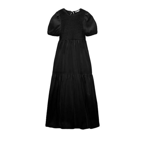 ZARA 자라 블랙 벌룬소매 롱 원피스 02566210250