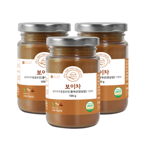 바로푸드 보이차 분말 100g, 1개입, 3개