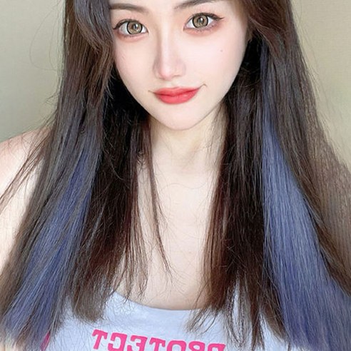 은꽃밴드 C-131 시크릿투톤 붙임머리, C.스모키블루_투톤4P