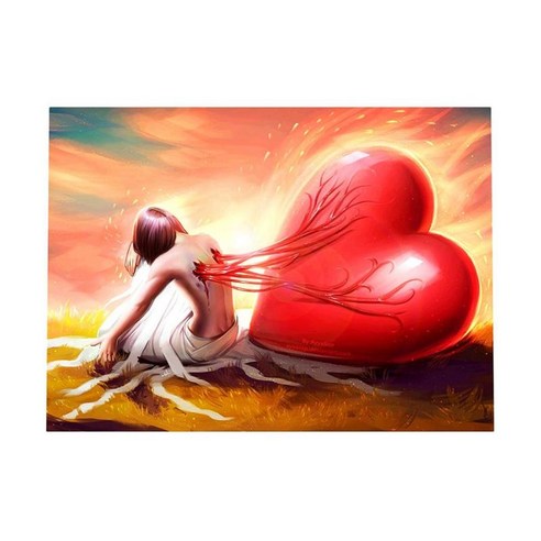 숫자 키트로 diy 5d 다이아몬드 그림 라인 석 다이아몬드 자수 그림 그림 홈 벽 장식을위한 예술 공예, 하트 소녀