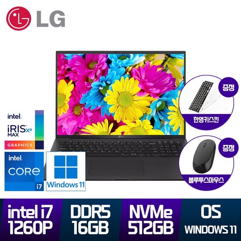 LG 17인치 그램 초경량 노트북 12세대 i7 512GB RAM16G WIN11 포함 17Z90Q 노트북, 그레이, 코어i7, 16GB, WIN11 Home