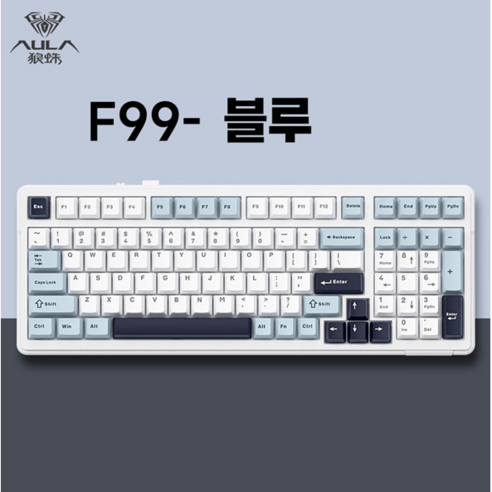 AULA 타란튤라 F99 기계식 키보드 독거미 키보드 클래스 RGB, 그레이, LEOBOG 그린축