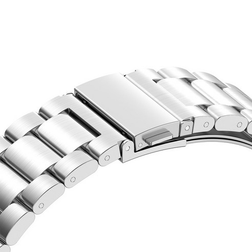 삼성 갤럭시 시계 4 클래식 46mm 42mm/Watch4 44mm 40mm 손목 밴드 곡선 엔드 금속 팔찌에 대한 갭 스테인레스 스틸 스트랩, Silver, Watch 4 classic 46mm