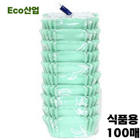 Eco산업 일회용 식품용 코팅종지 5종 단품 100장, 그린, 1세트, 100매