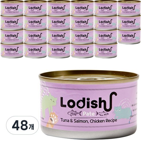 로디시 고양이 습식사료 주식캔, 48개, 파테 참치&연어&치킨, 85g