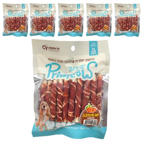 프리미요 강아지 스틱껌 24p, 소고기, 240g, 6개