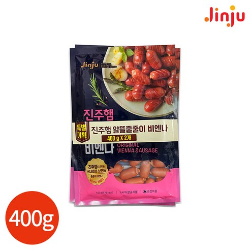 진주햄 알뜰주부 줄줄이 400g+400g 비엔나 소시지, 2개