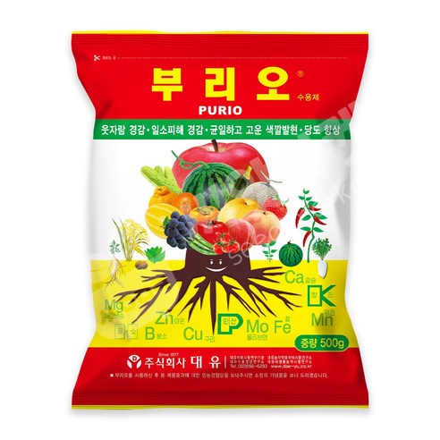대유 부리오 500g 인산 칼슘 웃자람경감 착색 당도 증가 열매영양제, 500ml, 1개